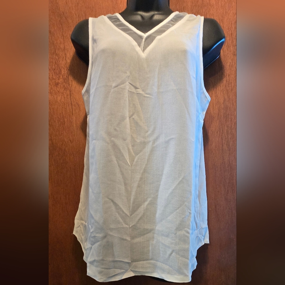 Rag & Bone Women's Sleeveless White Sheer Panel Top SzM NWT - Picture 2 of 6